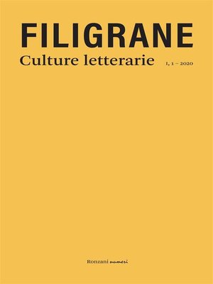 cover image of Filigrane. Culture letterarie